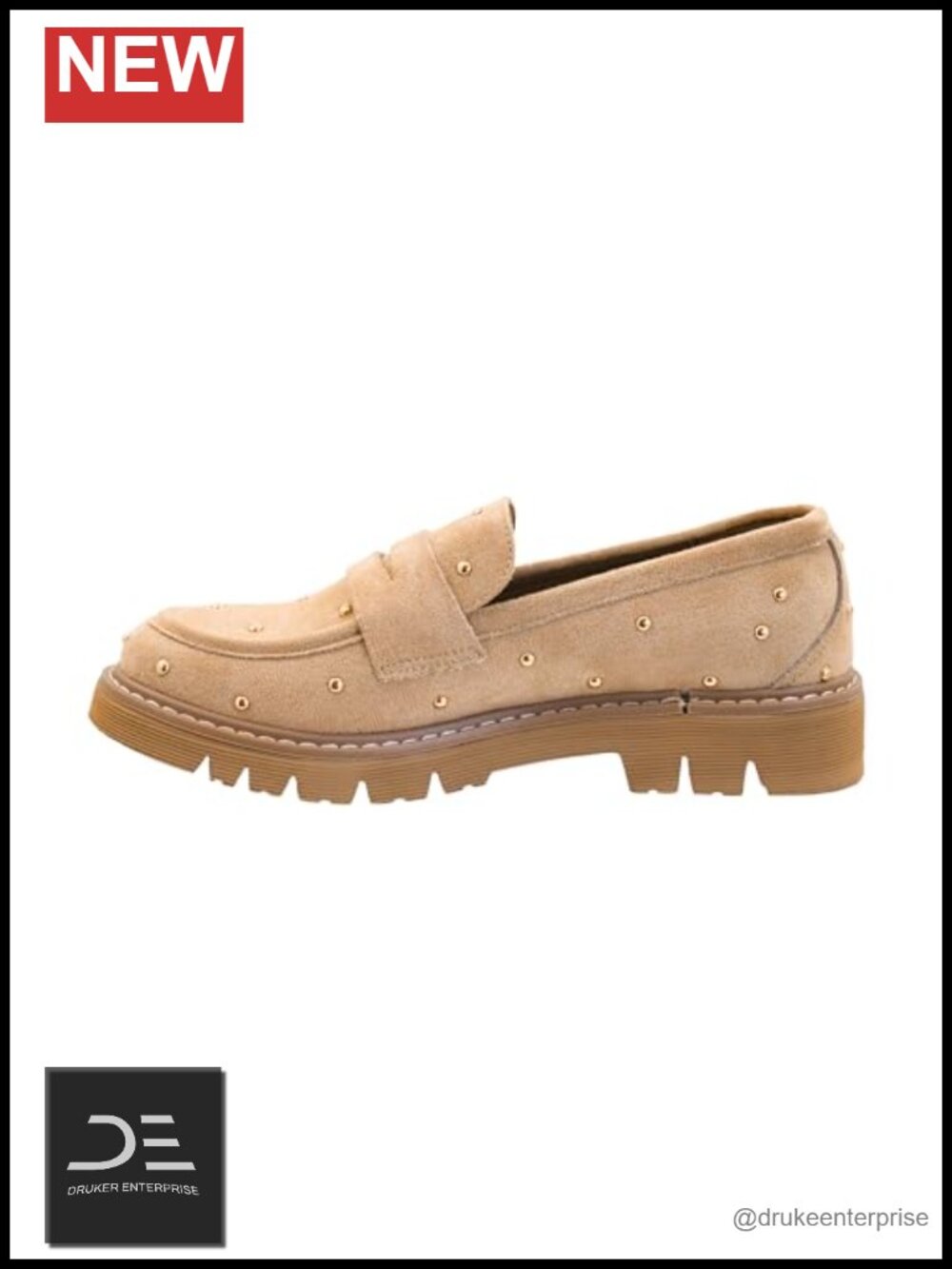 Women's Studded Heeled Loafer 1.5-Inch Heel EVA Insoles
